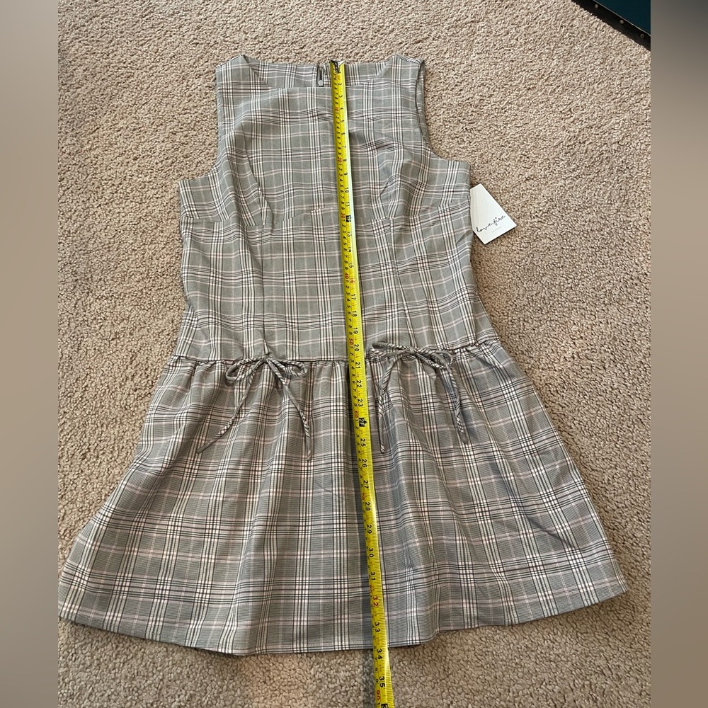 LOVE FIRE Junior Checkered Drop Waist Mini Dress - Picture 6 of 9